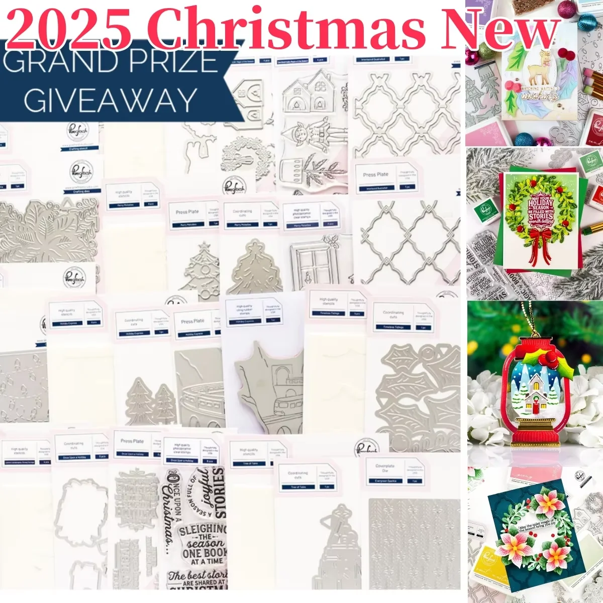 

2025 Christmas Lights Poinsettia Flowers Tree Clear Stamps Cutting Dies Stencil Hot Foil For DIY Scrapbook Craft Greeting Card