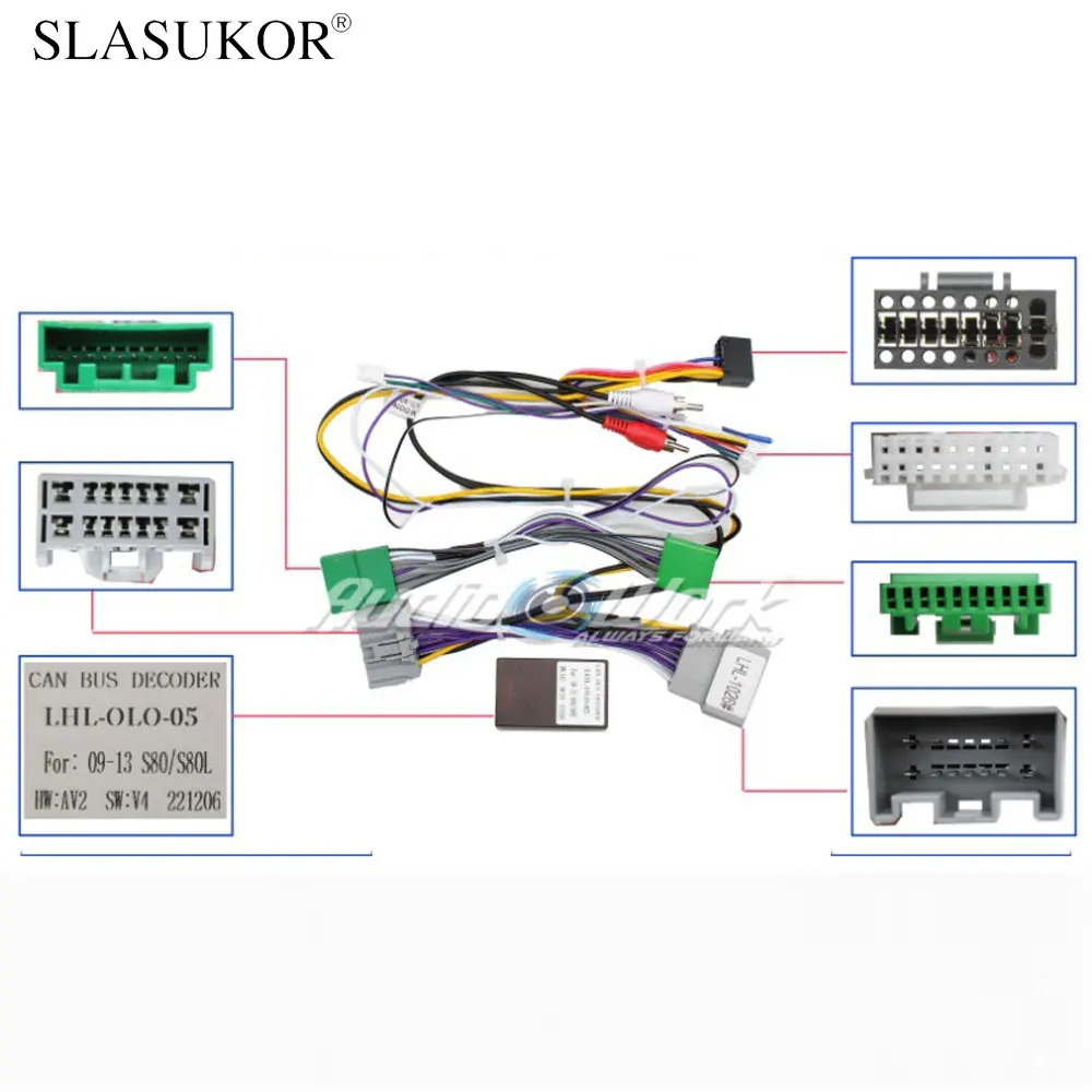 

16PIN Car Radio Cable with CAN Bus Box Canbus For VOLVO S80 2009-2011 Canbus Cable Power WIre Android