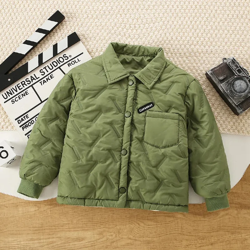 خريف شتاء جديد بنين بنات سترة الصلبة بطانة أفخم سميكة الدافئة التلبيب واحدة الصدر معطف ل 2-12Y في سن المراهقة الاطفال القطن أبلى #4