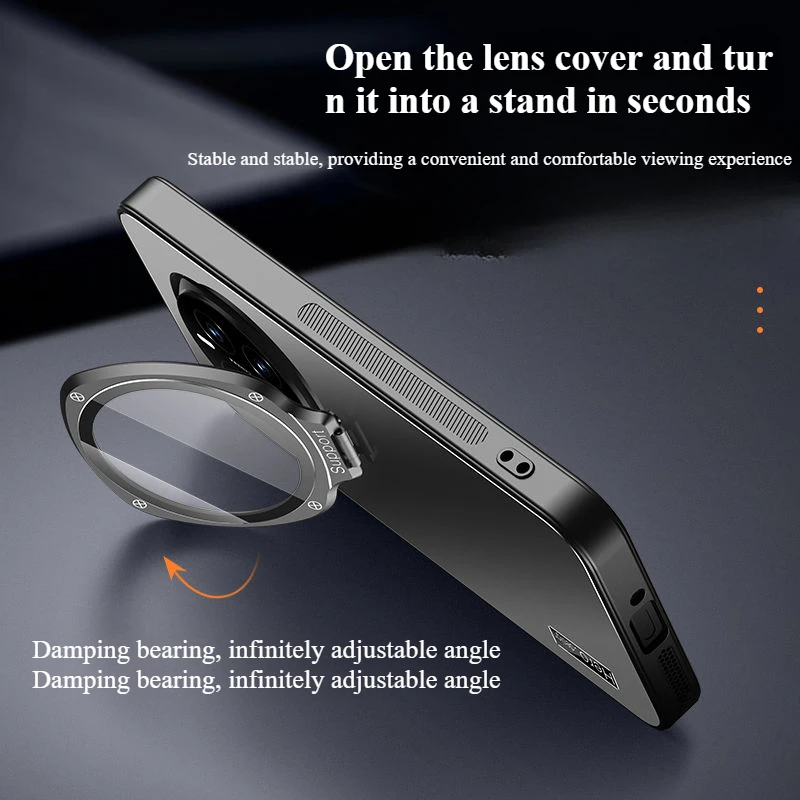 Case For Honor Magic 7 Pro Luxury flip cover lens film bracket pc back cover For Honor Magic 7 Pro shockproof bumper Funda