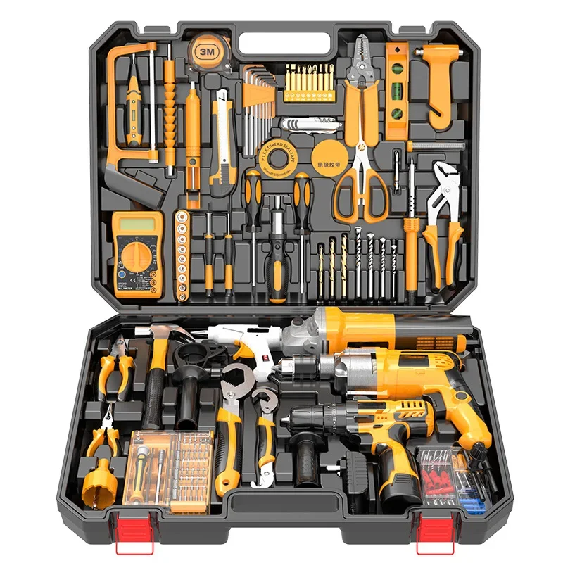 Electrical Hardware Power Combo Kit Cordless Drill Machine Set With Other Hand Wrench Pruning Tool Box Set Tools Kit