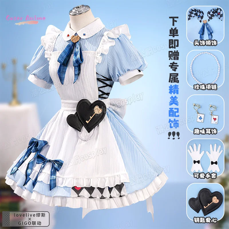 مجموعة كاملة من LoveLive μ's X GIGO ‌ ‌   زي الحفلة الموسيقية زي الخادمة للهالوين كرنفال حفلة عيد الميلاد لعب الأدوار