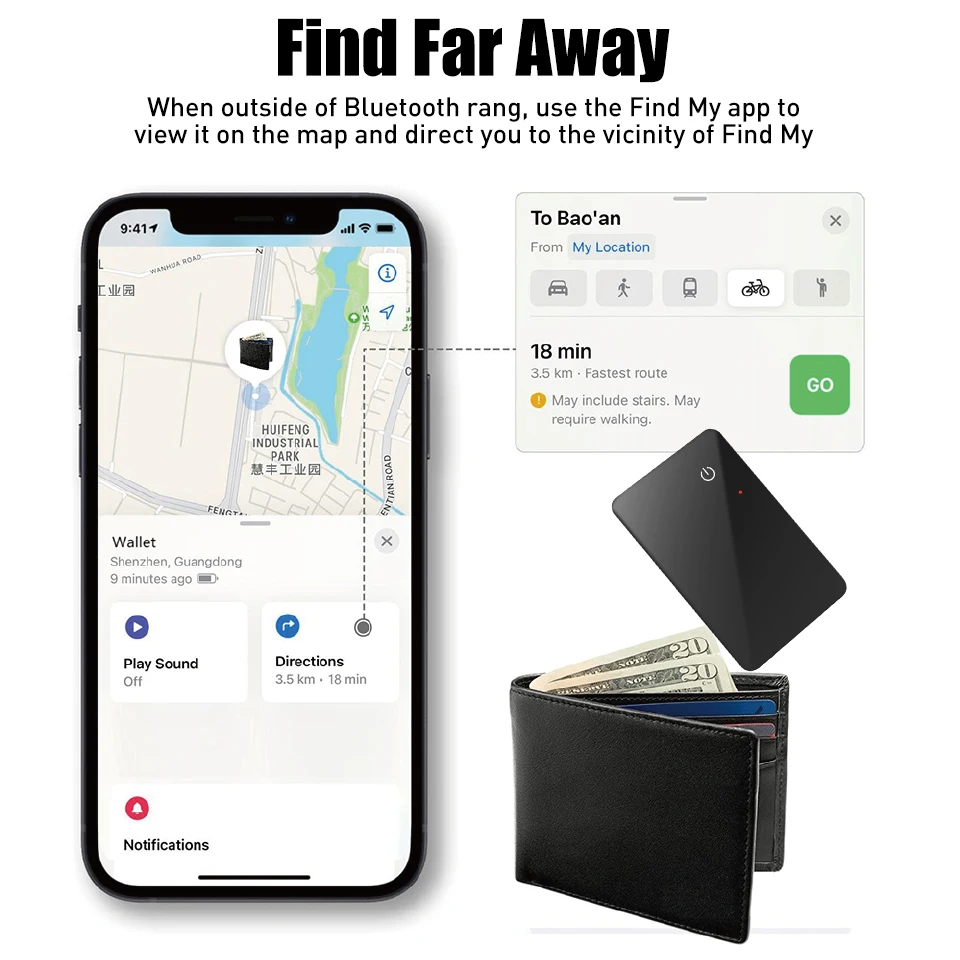 Xiaomi Mijia pelacak kartu Magnet cerdas, bekerja dengan RC pintar dengan Apple Find My APP penutup tempat kartu pemegang kartu ID stiker ramping