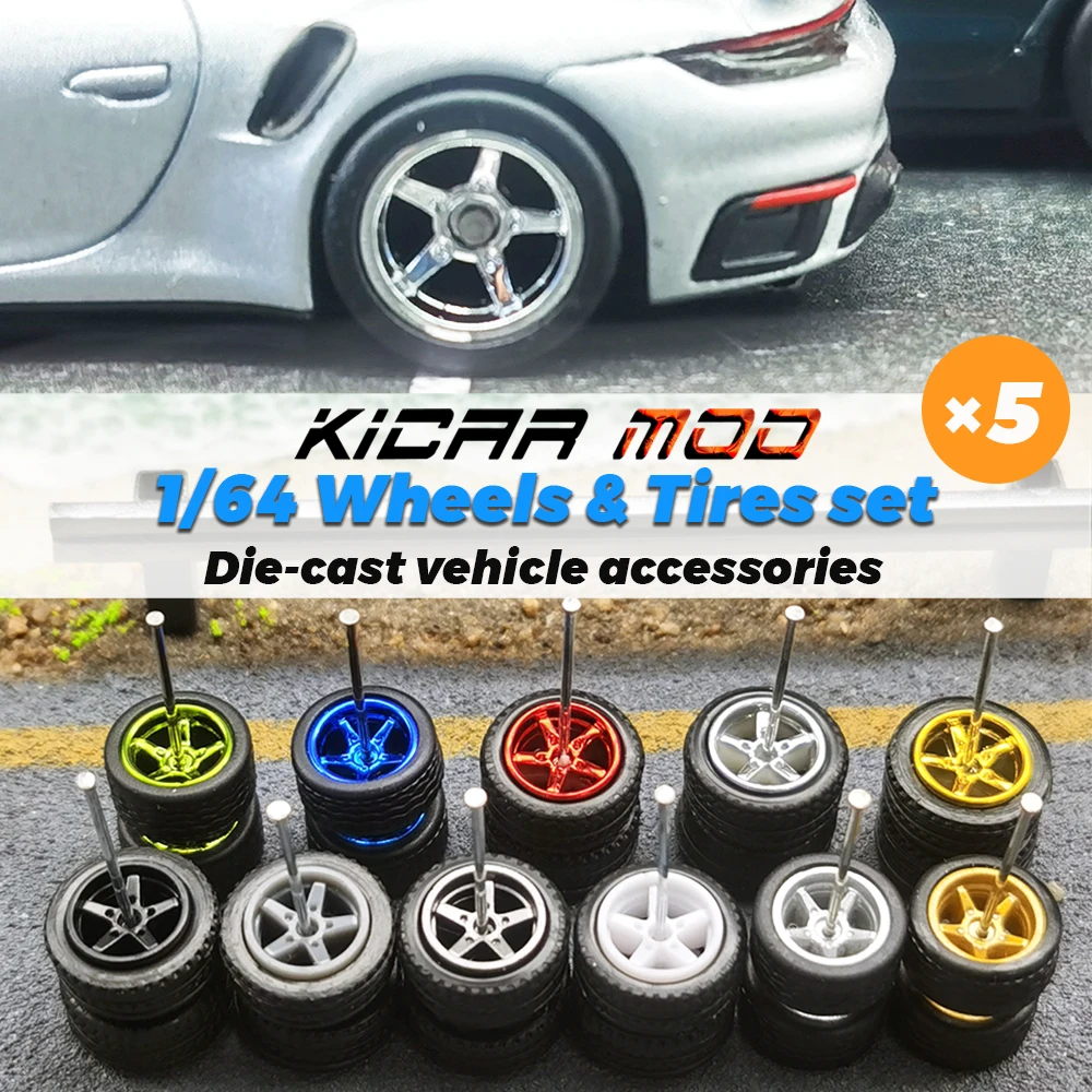 

Колеса 1/64 со съемными резиновыми шинами, протектор шин 11 мм для моделей автомобилей, ремонтные детали для Hotwheels (для 5 автомобилей)