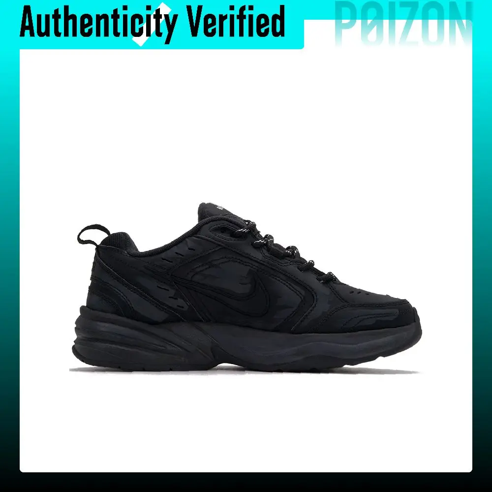 Nike Air Monarch 4 Low top Chunky Sneakers Unisex Black 415445-001（Team1621-）