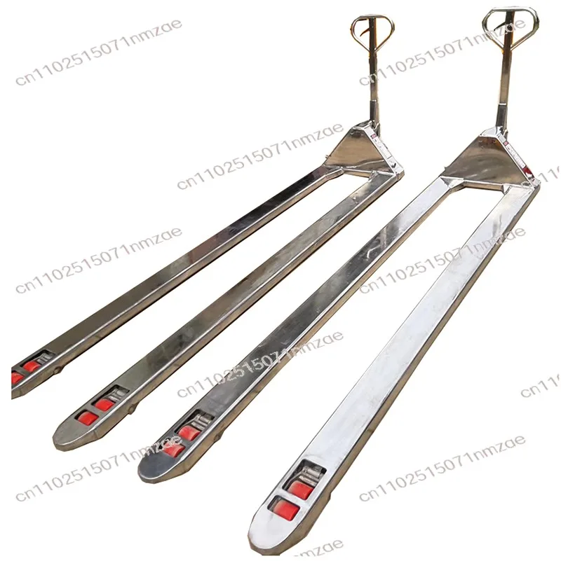 

Stainless Steel Manual Pallet Jack with Extra Long Forks Pallet Truck