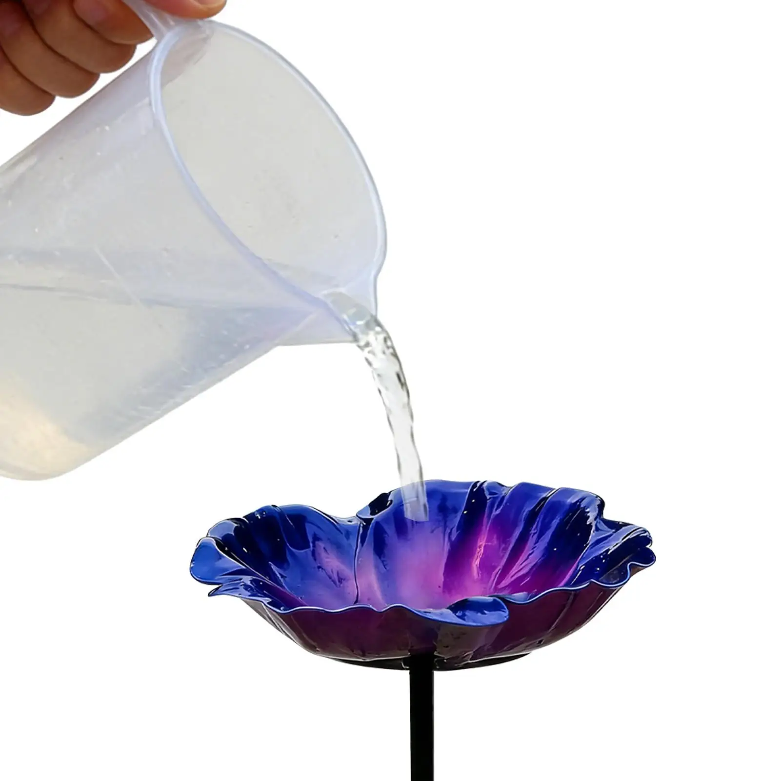 

Bird Bath For Outside Weather Resistant Reflective Petals Design Bee Watering 65cm HeightPedestal Bird Baths For Window Deck