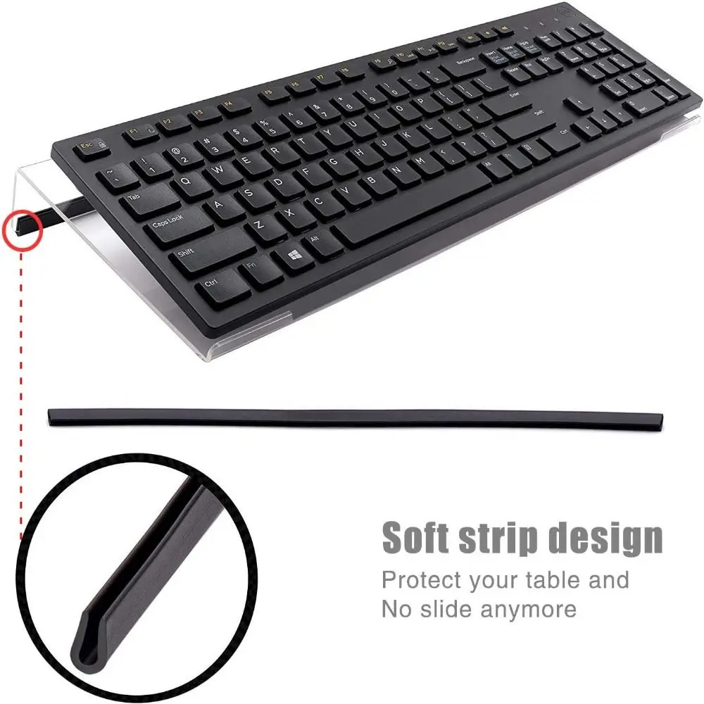 Klarer Acryl-Tastaturständer, geneigter Mehrzweck-Computertastaturhalter, tragbar, ergonomisches Design, Tastaturablage, Büroschreibtisch