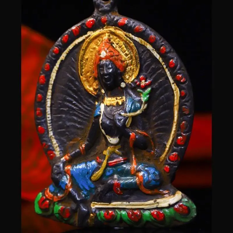 Tibet Colored Tara Buddha amulet Statue Ornament Home Office Cabinet Deco Desktop Decor Figurines
