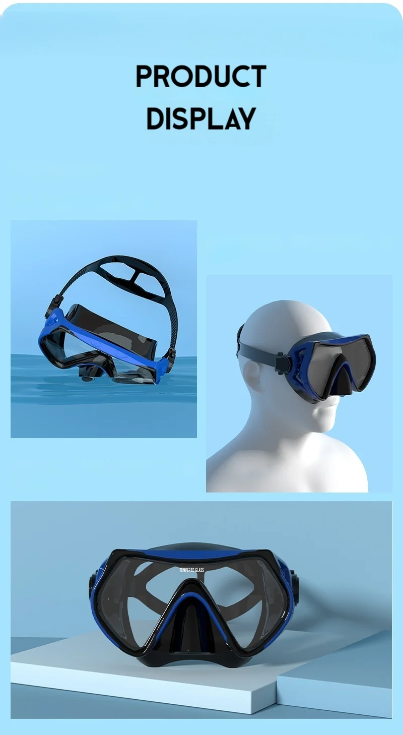Máscara de buceo táctica vidrio templado snorkel adulto - imagen 5