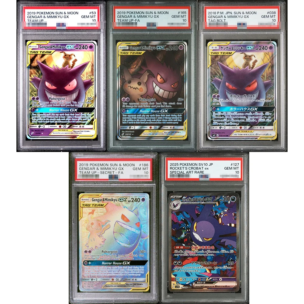 

Ptcg Diy Proxy Graded Collection Card 2019 Sun&moon Gengar&mimikyu Gx Team Up Tag Bolt 038/186 Gem Mt 10 Holographic Label Card
