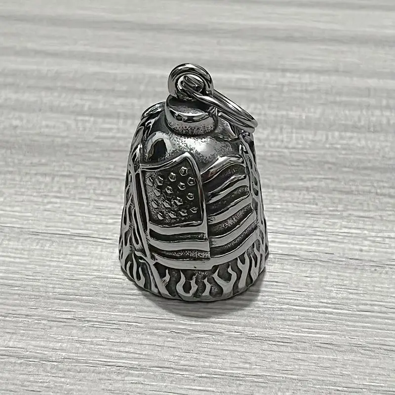 Stainless Steel Motorcycle Exorcism Lucky Riding Bell Pendant American Flag Style - Fashionable Jewelry Accessory