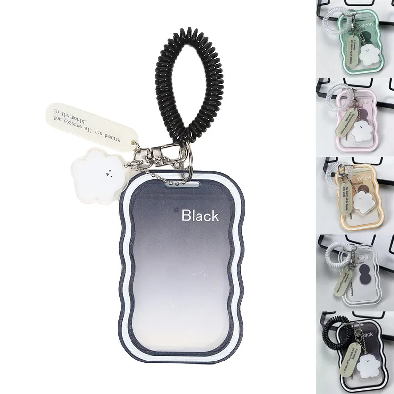 Creative Design Kpop Photocard Holder Transparent Card Holder Keychain Photo Sleeves Bus Card Student Card Case Photo Protector