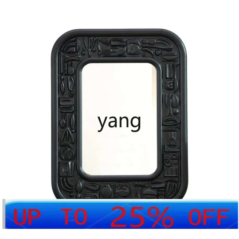 LH black engraved makeup mirror villa decoration wall pendant