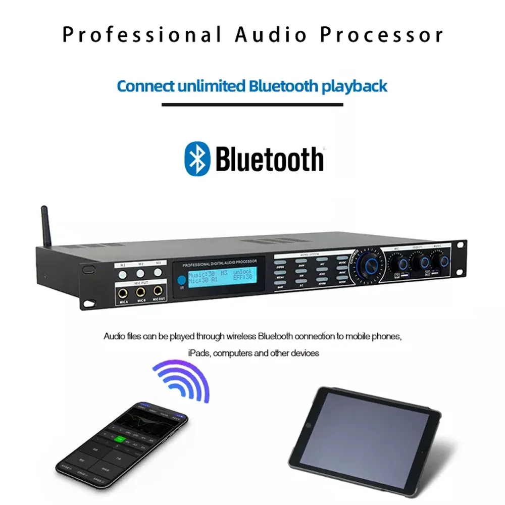 AP-800 DSP Professional Digital Audio Processo Pre-effects KTV  Echo Effec System DJ Mixer Processing Controller Anti-Whistling