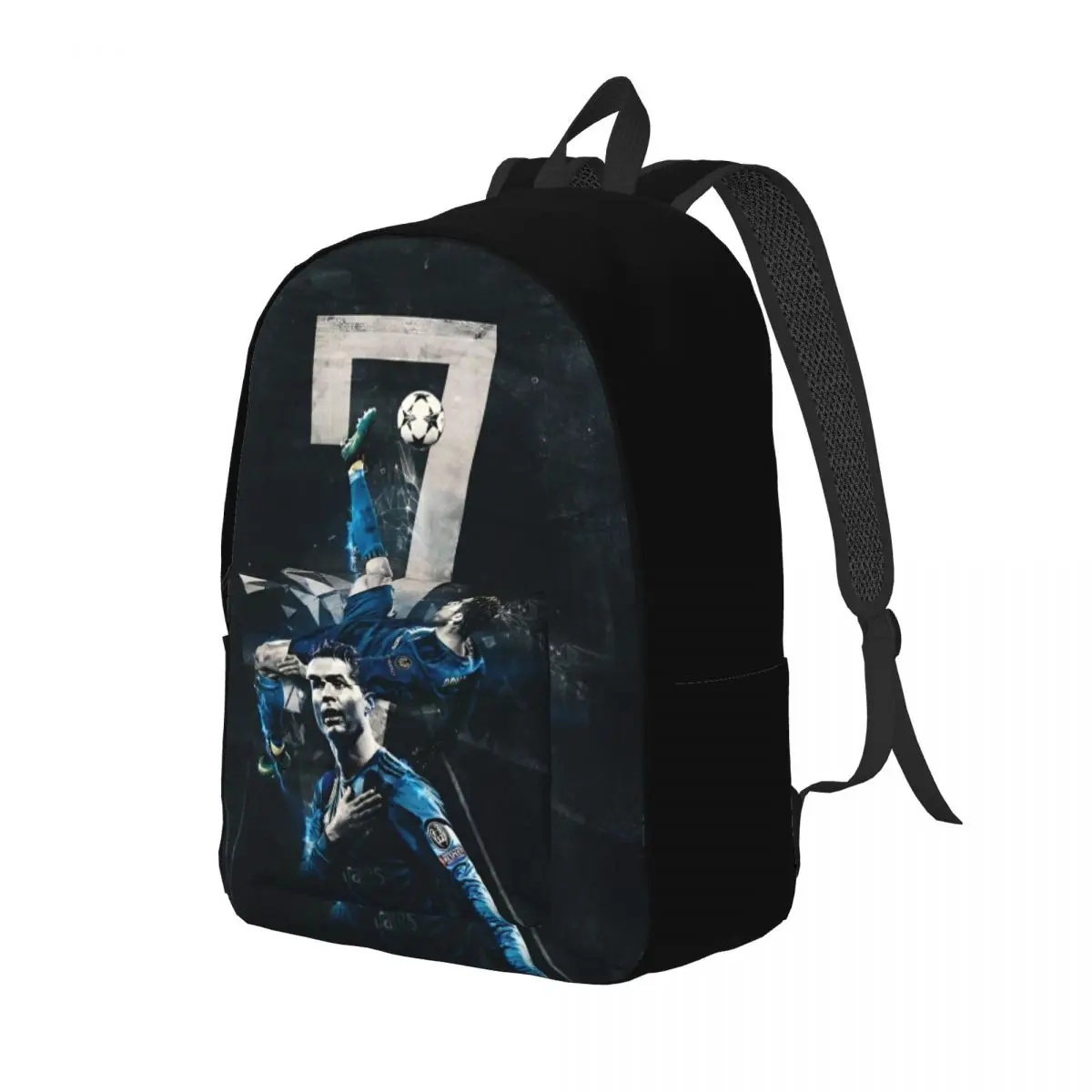 The Legend Footballer CR7 Casual Backpack Gift High School Hiking Travel Soccer Daypack for Men Women Laptop Computer Canvas Bag