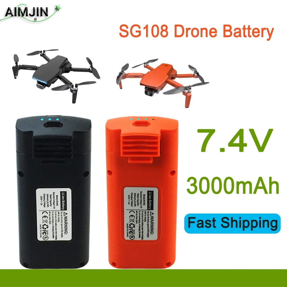 

For SG108 SG-108 Drone 7.4V Battery 3000mAh Replacement Remote Control Quadcopter Spare Parts Rechargeable Li-Polymer Battery