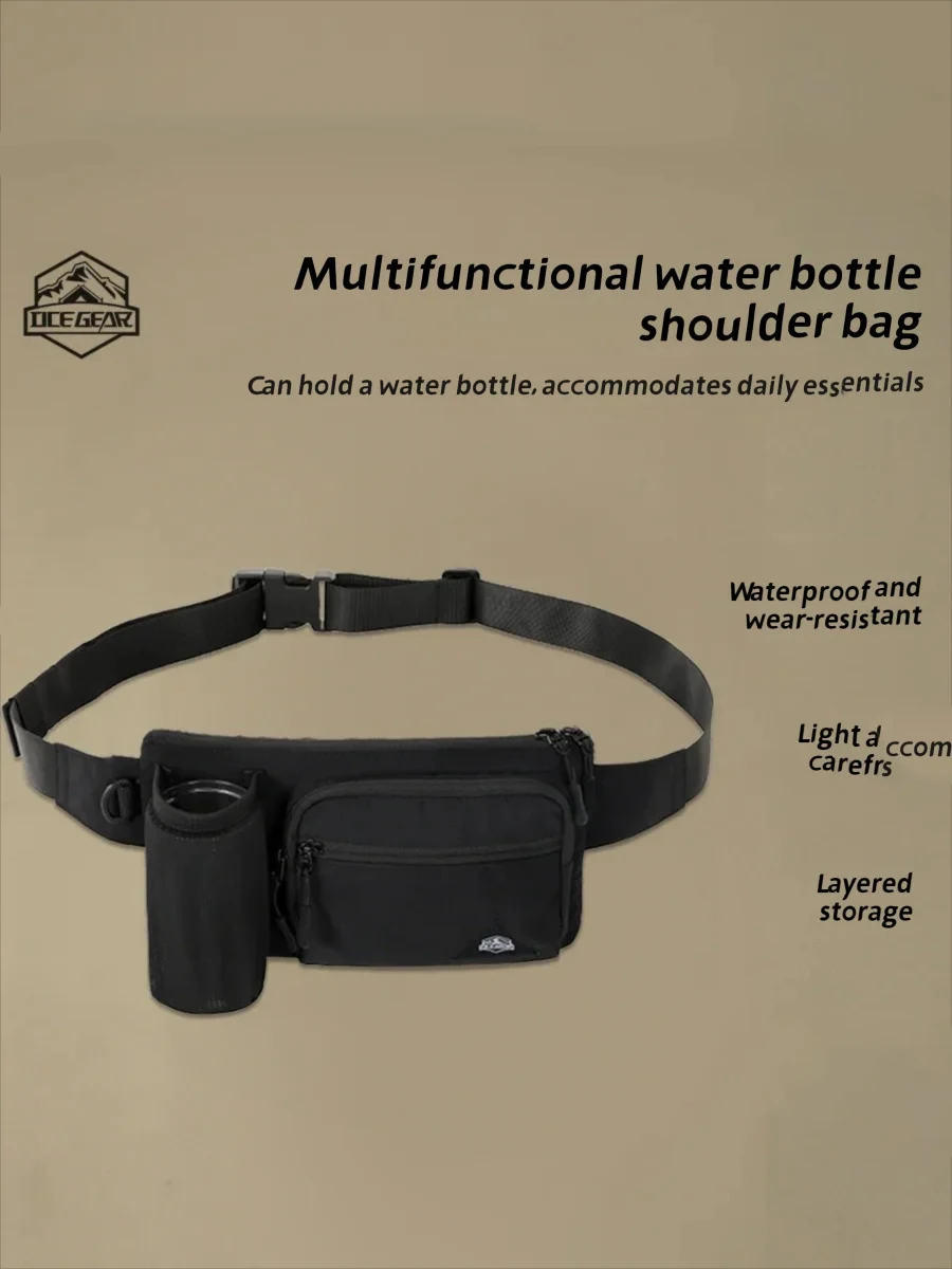 

Waterproof Waist Bag Crossbody Shoulder Bag with Water Bottle Holder Large Capacity Lightweight Multi Pocket Storage Travel Bag