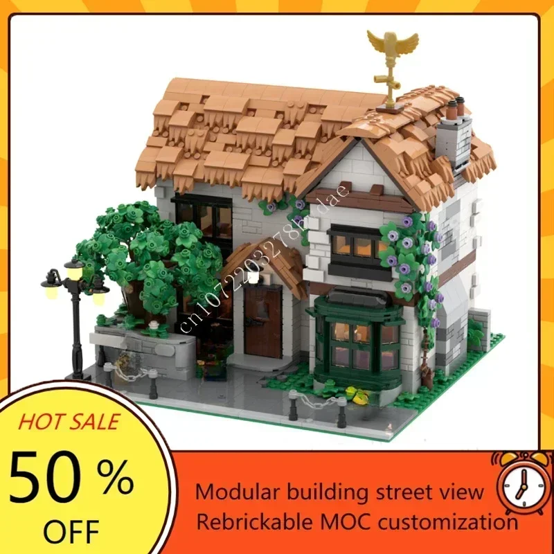 

2494 шт. модульная головоломка для кровати и завтрака MOC на заказ, архитектурная головоломка с видом на улицу, креативная обучающая модель «сделай сам», игрушка в подарок