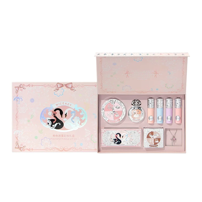 Cosmetic Sets Ballet Makeup Gift Box Cheek Blush Red Lip Glaze Eye Shadow Professional Concealer Bronzer All In One Girl Gift