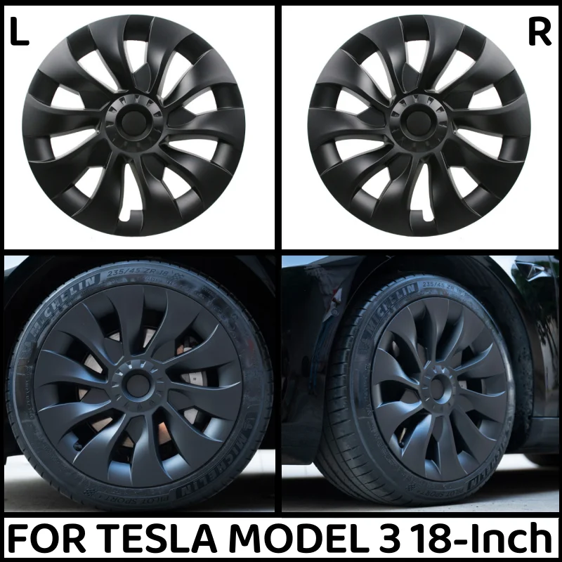

4PCS Hub Cap Performance Replacement Wheel Cap Automobile Full Rim Cover Accessories for Tesla Model 3 18 Inch Hubcap 2018-2023