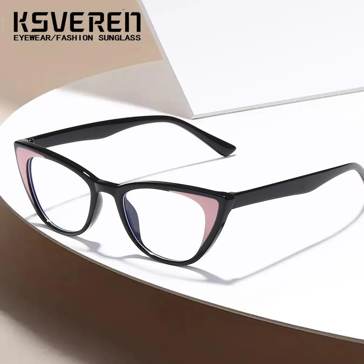 KSVEREN Retro Cat Eye Anti Blue Light Reading Glasses Fashion Women Glasses Eyewear  Prescription Glasses Presbyopic Glasses