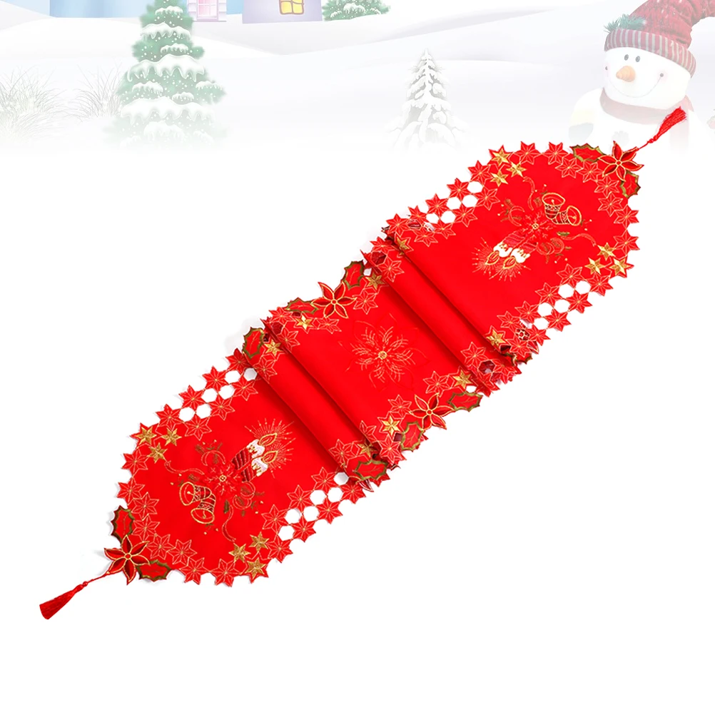

1Pcs Christmas Themed Table Runner Soft Cloth Material Holiday Table Flag for Indoor Outdoor Use Ideal for Parties Picnics Farm