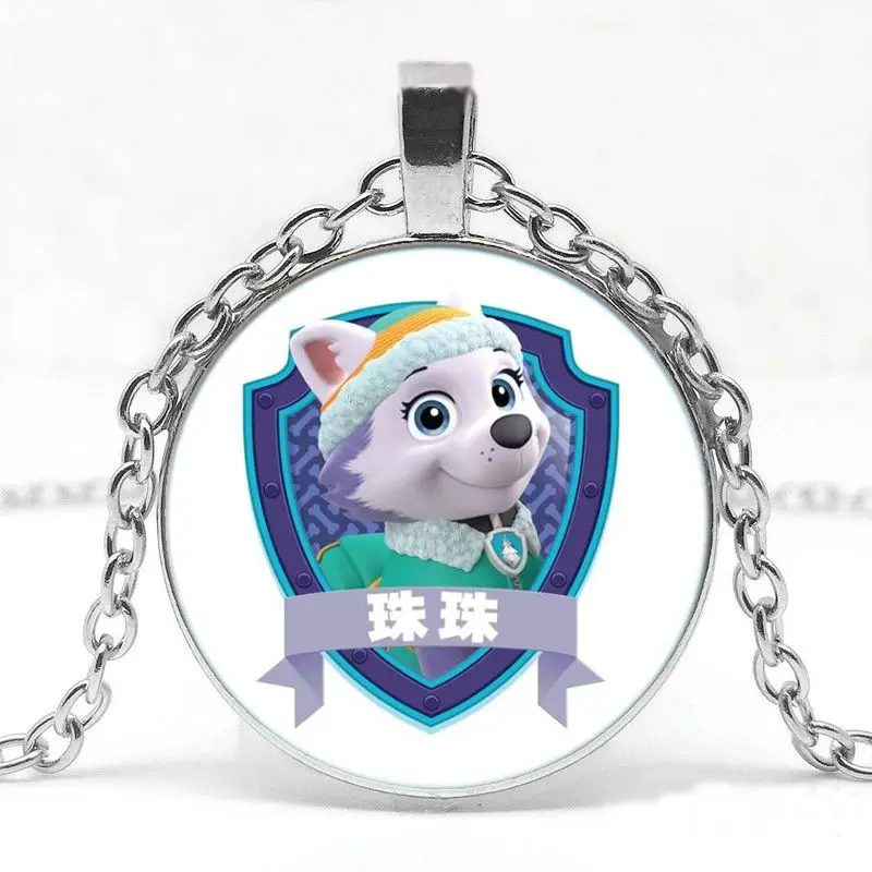 Paw Patrol Glass Time Gem Pendant Necklace Doggy Patrol Children Gift Cute Cartoon Jewelry for Kids Boys Girls Birthday Present view 6