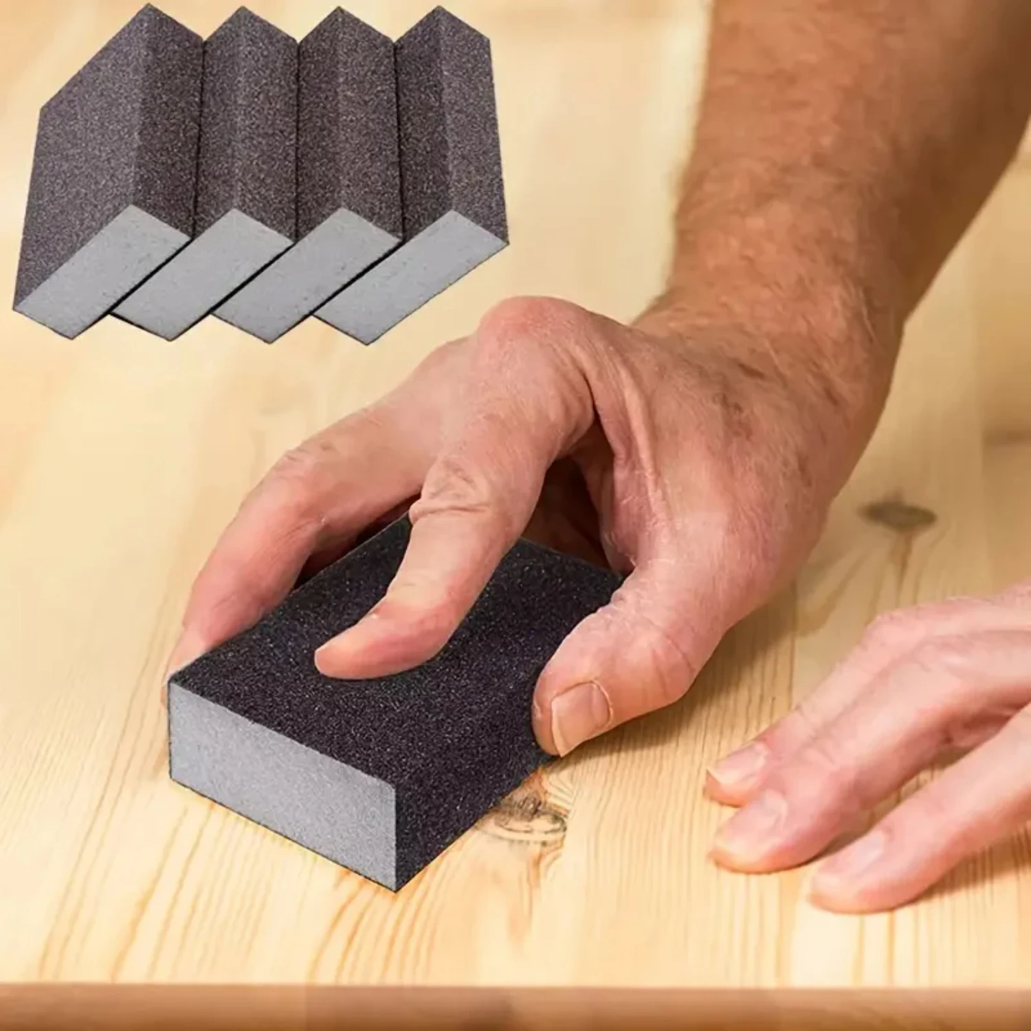 Long-Lasting, Durable, and Reusable Sanding Block Set for Versatile Wet or Dry Use - Smooth Surfaces on Wood, Metal, or Finishin