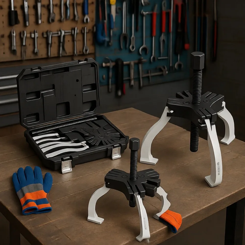 

3 and 7 Inch 3 Jaw Gear Bearing Flywheel Pulley Removal Tool Kit with Reversible Jaws