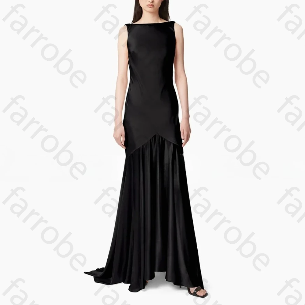 

Elegant Satin Backless Mermaid Evening Evening Dresses Sexy Sleeveless Dress Exquisite High Quality Prom Party Gowns Customized