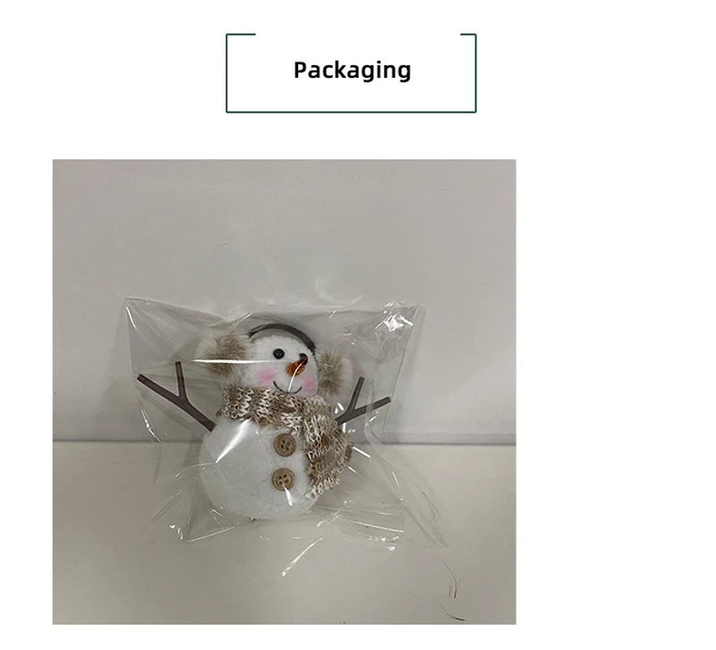Christma Snowman Ornament with Built-in Light Plush Snowman Doll Night Light Table Decoration Set Battery Christmas Gift