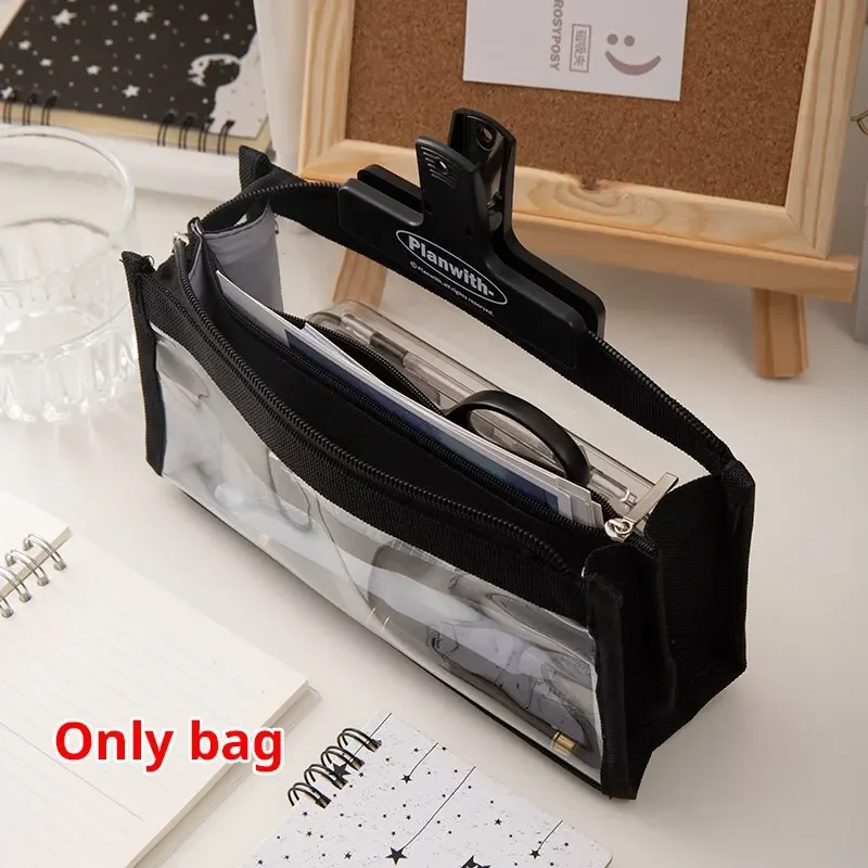 Six Layer Large Capacity Pencil Case Stationery Supplies High Appearance Transparent PVC Storage Stationery Bag