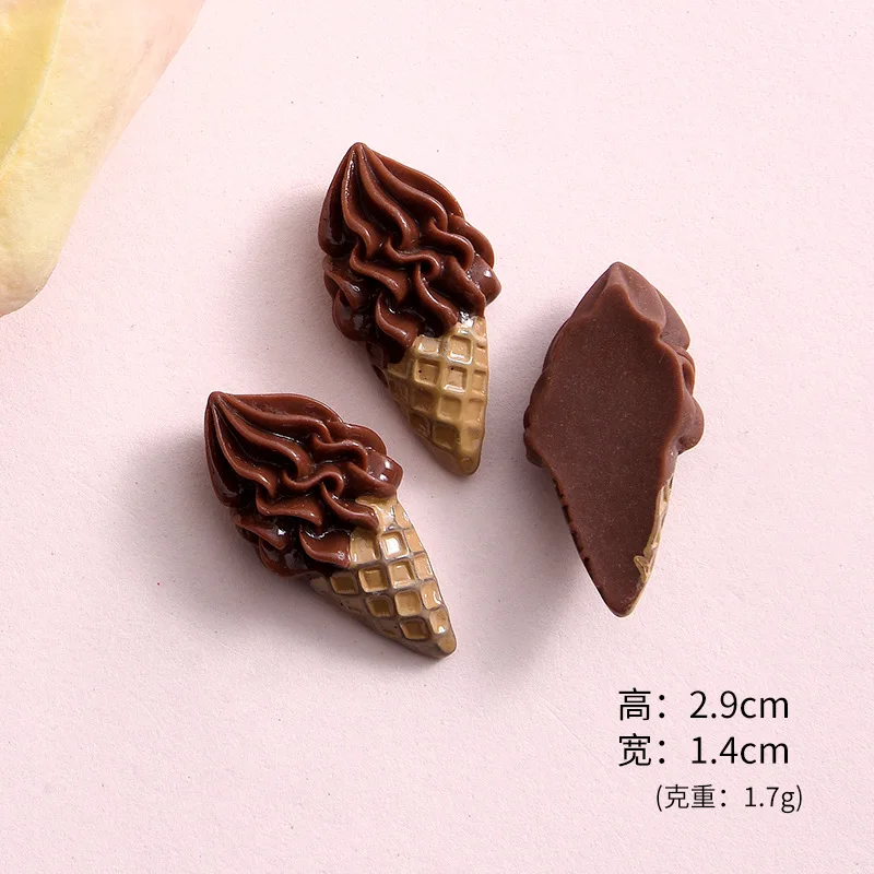 10 Pcs New Mini Cute Cartoon Simulation Ice Cream Resin Scrapbook Diy Jewellery Hairpin Accessories Decorate Craftecorate Craft