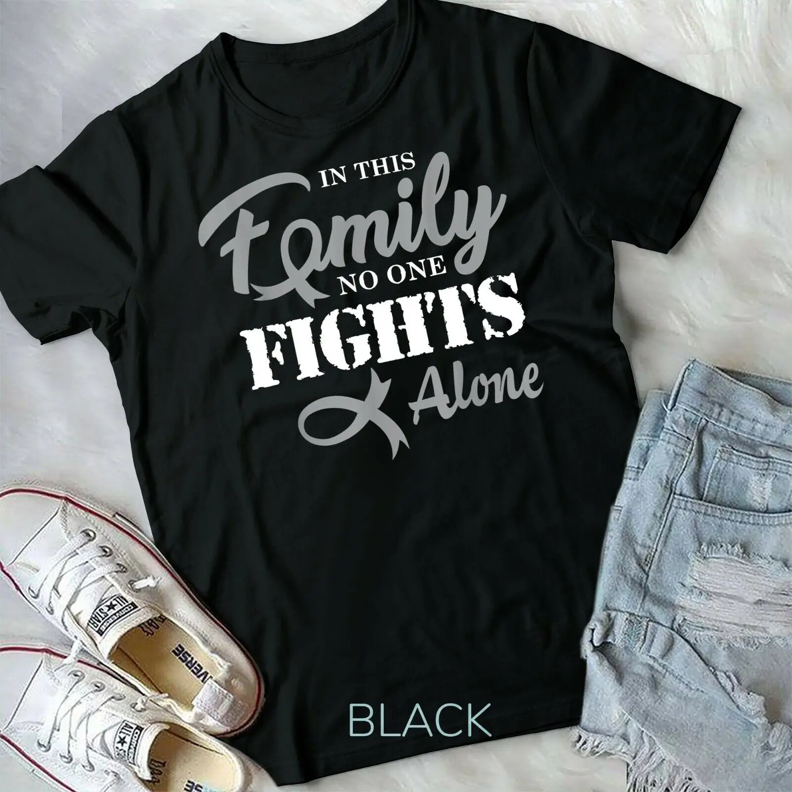 Brain Cancer Awareness Fight Cancer Ribbon T-Shirt Unisex T-shirt