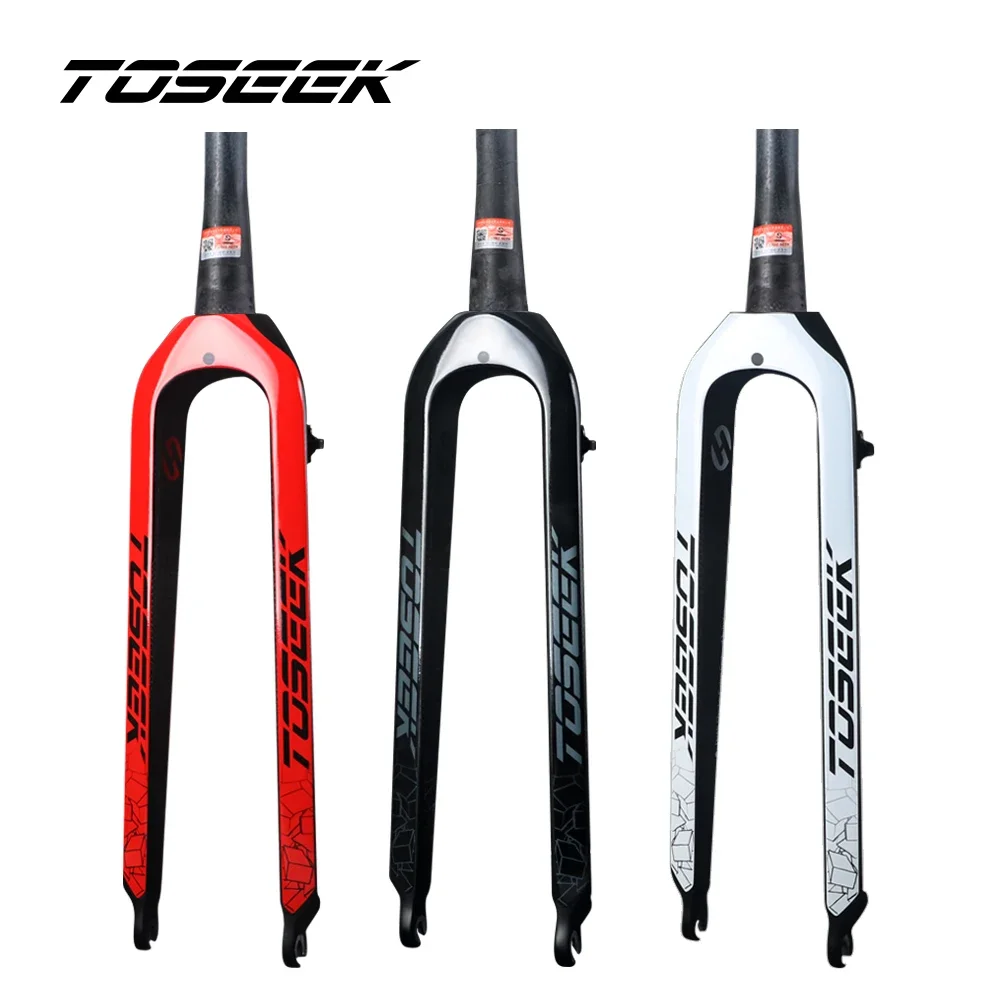 TOSEEK Carbon Fiber Mountain Bike Front Fork Conical Disc Brake Mtb Carbon Fork 26ER/27.5ER 28.6MM  Bicycle Accessories