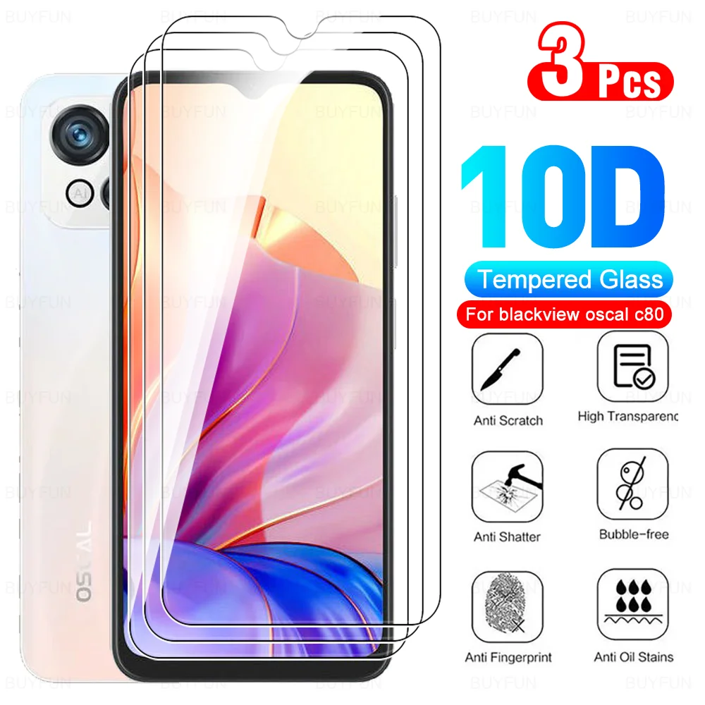 3Pcs Đen Xem Oscal C80 BV7100 BL8800 Tempered Glass Cho Blackview OscalC80 BV 7100 BL 8800 BL5000 A100 Điện Thoại bảo Vệ Màn Hình