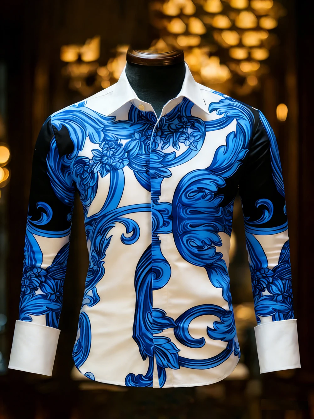 2026 Men's Retro Light Luxury Long Sleeve Shirt Baroque Court High Definition 3D Printed Shirt Hawaiian Vacation Designer Shirt