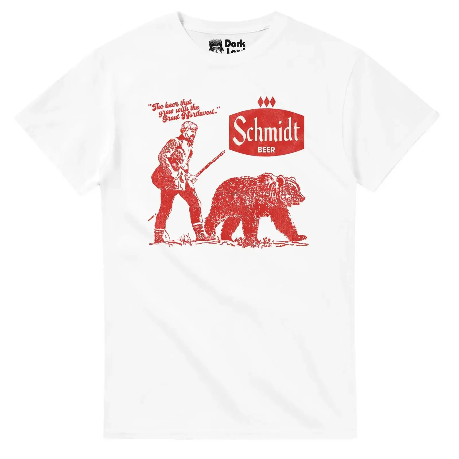 Vintage Schmidt Beer T Shirt Grizzly Man Sizes vintage Washed homme streetwear fashion Casual Breathable Versatile Slightly