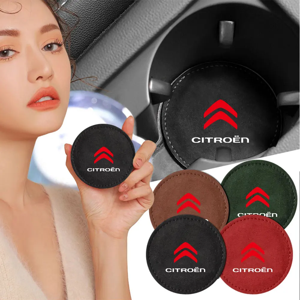 

2pc Car Anti-Slip Coaster Water Cup Pad Holder Mat Car Accessories For Citroen C4L Picasso C-ELYSEE Berlingo C3 C5 Aircross Saxo