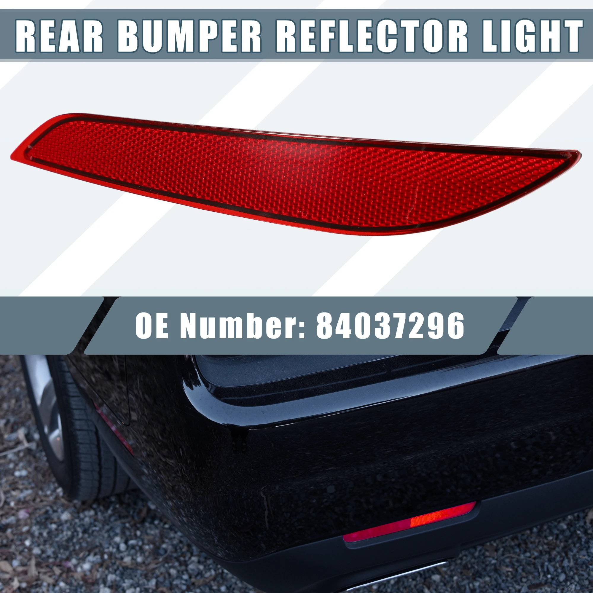 Uxcell Rear Bumper Reflector Light 84037296 84037297 for Chevrolet Cruze 2016-2019 Left Right Side Red 1 Pair