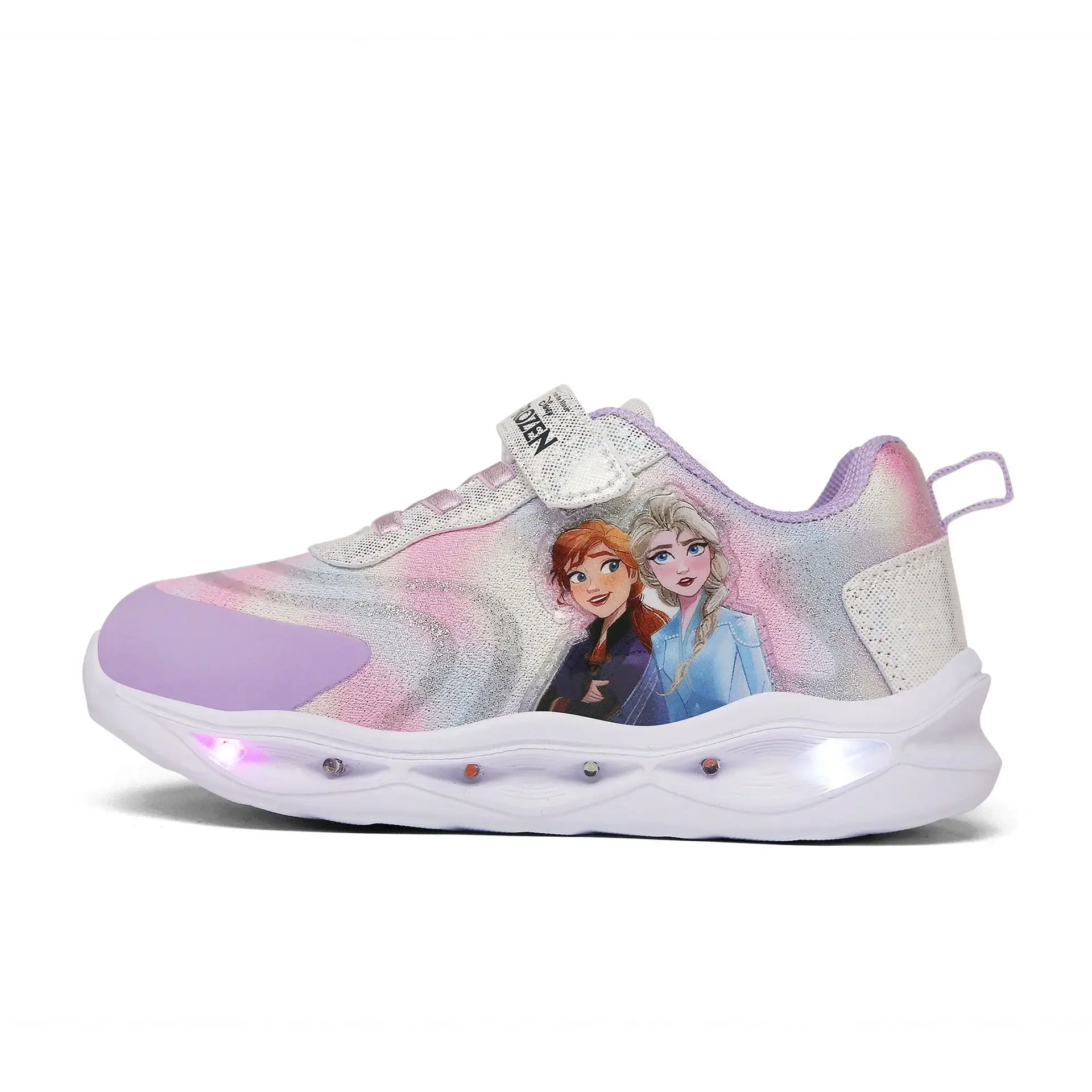 Disney new children\'s shoes spring summer new girls fashion casual flash shoe LED light girls sports casual shoes