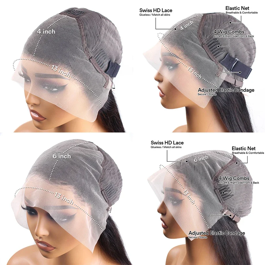 Wowear 13x6 Hd Transparent 613 Blonde Lace Frontal Human Hair Wigs 13x4 30 Inch Brazilian Straight Lace Front Human Hair Wigs image 6