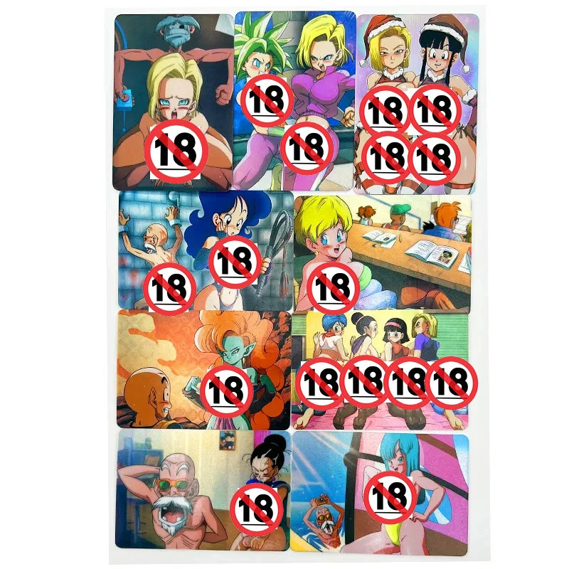 9pcs/set Android 18 Bulma Lunch ACG Sexy Nude Toys Hobbies Hobby Collectibles Game Collection Anime Cards