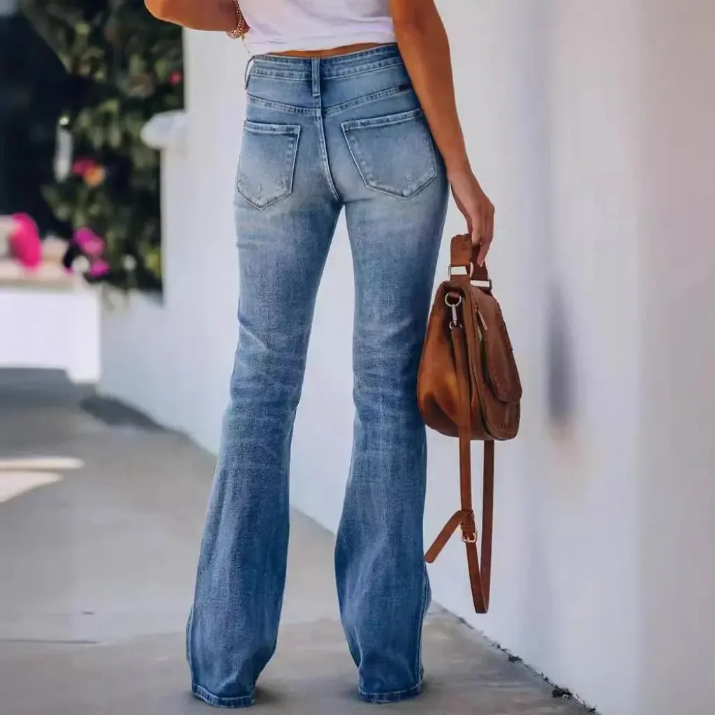 

Джинсы-стрейч с высокой талией, женские весенние каникулы большого размера, специальный европейско-американский стиль