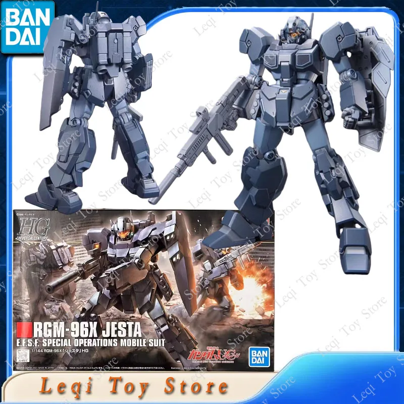 Bandai original genuíno hg 1/144 gundam RGM-96X jesta cannon ação anime figuras brinquedos meninos crianças presente montagem modelo ornamentos