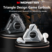 Original Monster XKT22 Bluetooth 5.4 Earphones TWS Wireless Headphones Hifi stereo Headset Cool Triangle Gaming Earbuds With Mic