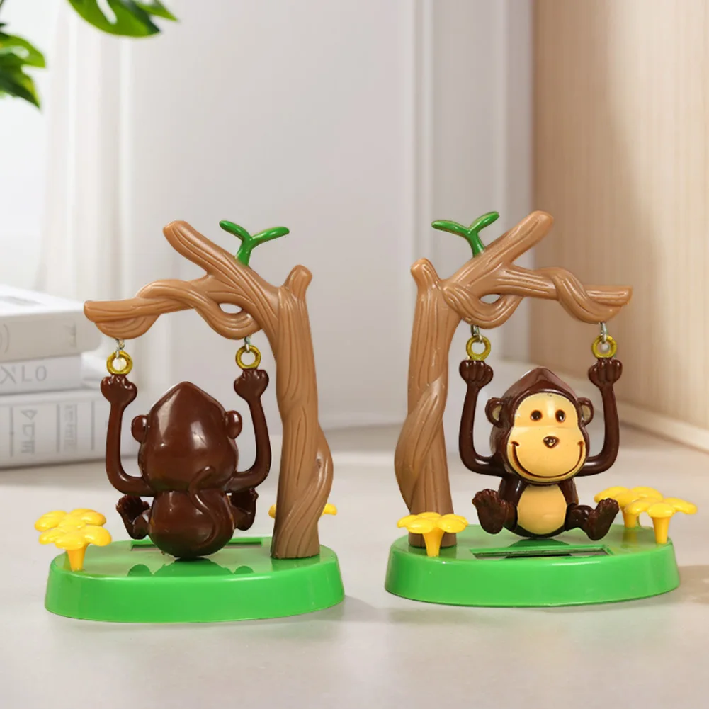 Macaco de dança solar brinquedo painel do carro bobblehead bonito animal ornamentos de mesa dos desenhos animados para decoração interior do carro