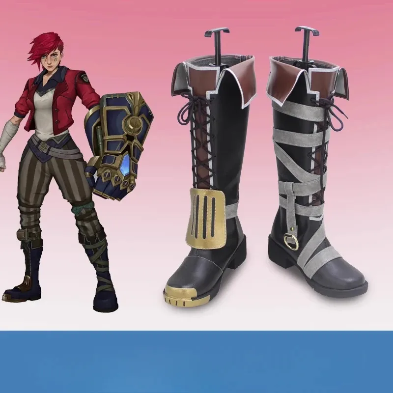

Game LoL Arcane2 VI Cosplay Shoes Customized Boots Men Women Halloween Party Carnival Role Play Costume Props Vi Shoes Boots