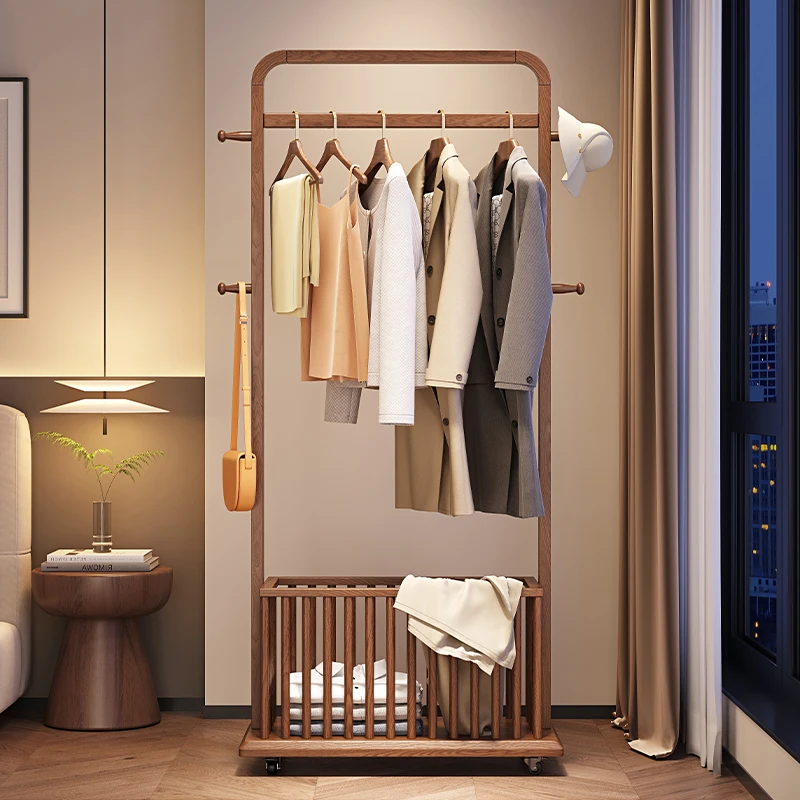 

Standing Detachable Clothes Rack Wood Bedroom Entrance Coat Clothes Stand Hallway Modern Perchero De Pie Furniture Living Room